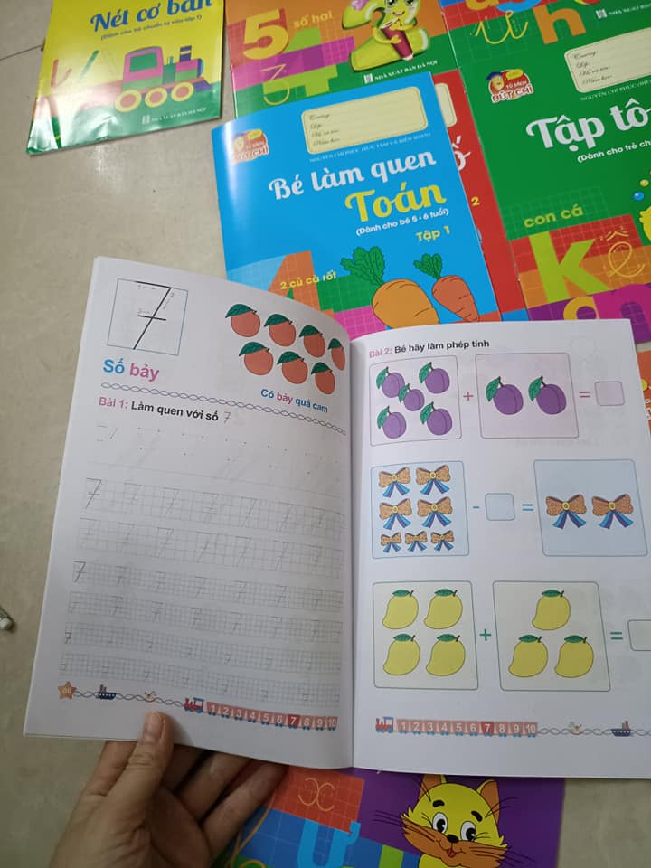 Bộ 10 cuốn tập tô chữ và số cho bé yêu