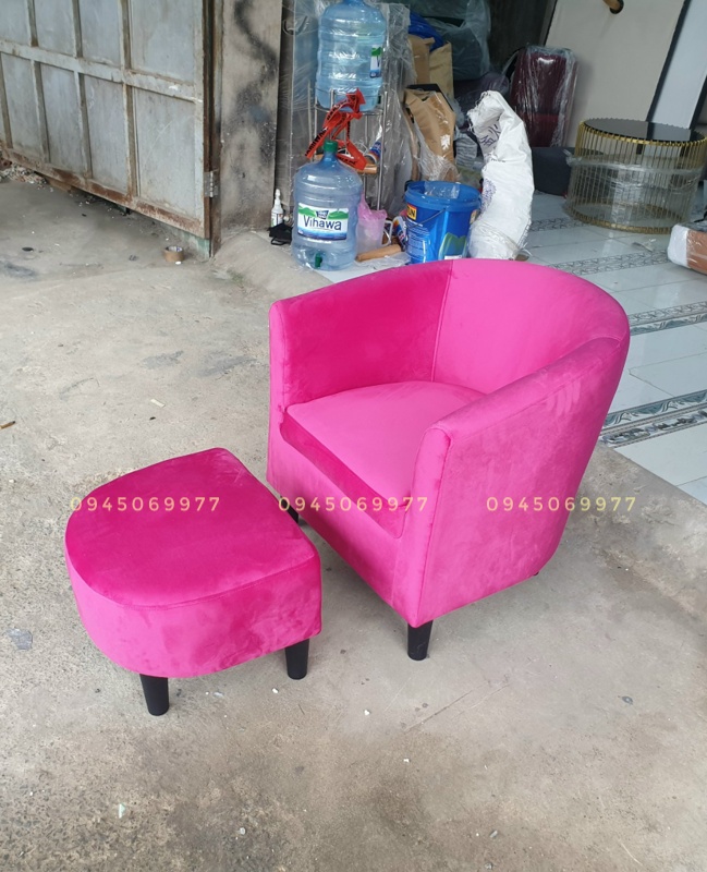 Ghế Sofa đơn, Ghế cafe, Ghế đơn phòng ngủ , Sofa đơn 1 người ngồi nhung hồng sen