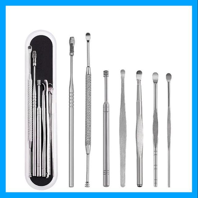 Bộ Dụng Cụ Lấy Ráy Tai 7 Món Inox bộ dụng cụ lấy ráy tai dễ dàng tiện lợi Bo dung cu lay ray tai 7 mon inox