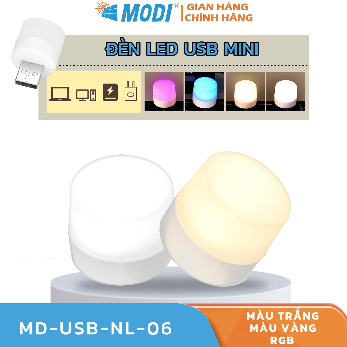 Đèn led usb mini modi solar, đèn ngủ led usb mini đọc sách bảo vệ mắt, trang trí phòng nhỏ gọn, tiện dụng