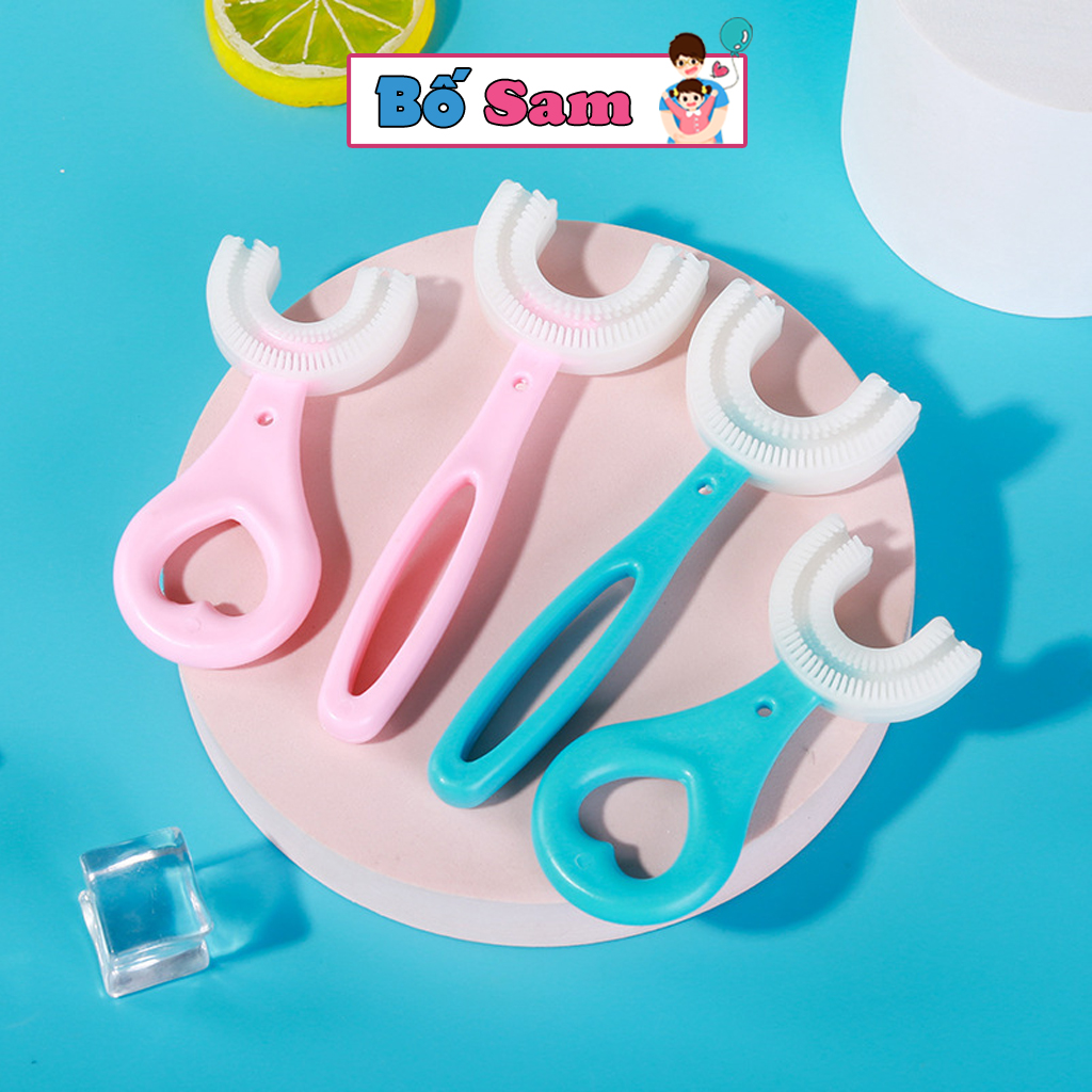 Bàn chải đánh răng cho bé chữ u thông minh silicon cho bé từ 2 đến 12 tuổi Shop Bố Sam