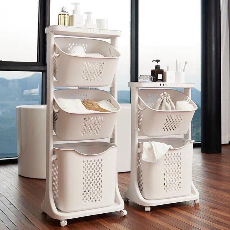 Kệ rổ 3 tầng có bánh xe việt nhật