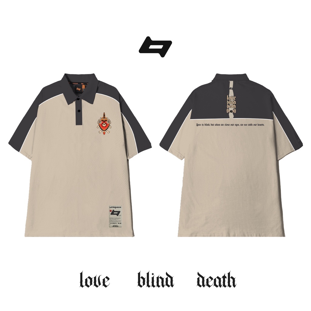 Áo polo local brand By Unispace tay lỡ form rộng unisex nam nữ cotton Love