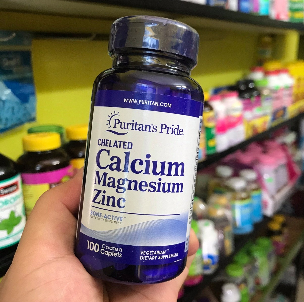 Chelated Calcium Magnesium Zinc 100v của puritan’s Pride