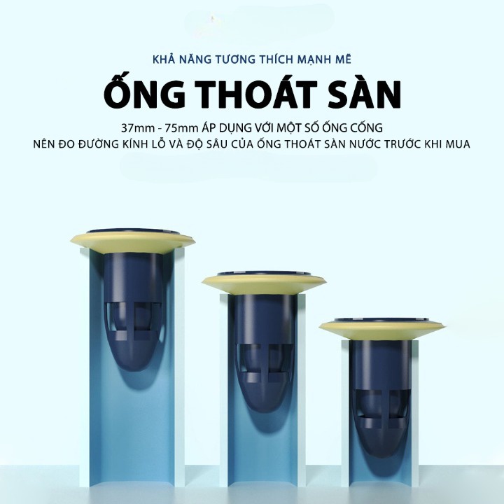 Bộ ngăn mùi thoát sàn ngăn mùi hôi cống cao cấp - Phễu thoát sàn chống hôi, Chặn côn trùng lỗ thoát nước AKUDAY