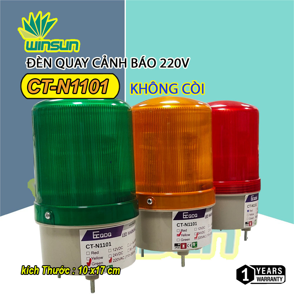 Đèn quay cảnh báo, Đèn quay cảnh báo công trường & Đèn cảnh báo quay không còi 220V Winsun