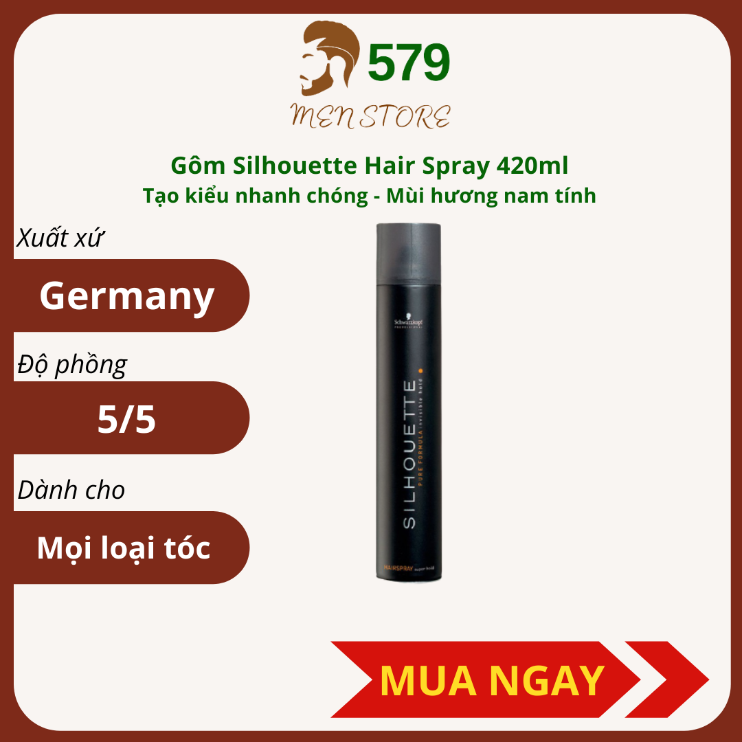 Gôm Keo Xịt Tóc Silhouette 420ml / Silhouette Hair Spray 420ml - Silhouette Pure Formula Invisible Hold