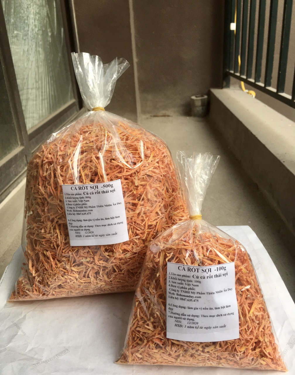 CÀ RỐT SỢI SẤY KHÔ làm nem, làm nộm, muối dưa,... 500G