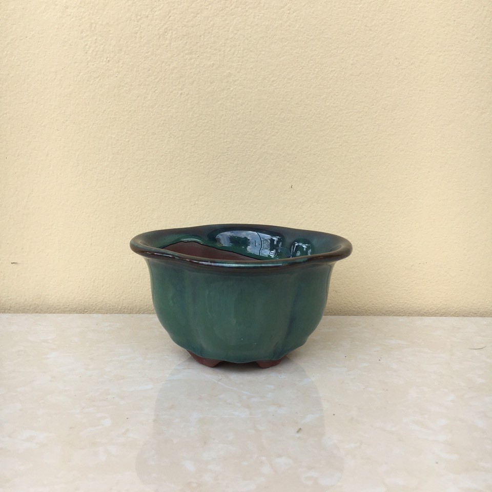 Chậu bonsai áng mây cao mini men hỏa biến gốm Bát tràng 1 size BM-02