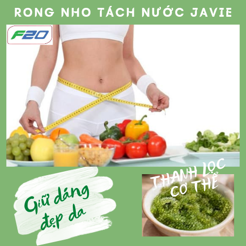[HỘP 120g/4 x 30g] Rong Nho Tách Nước JAVIE - Sea Grapes + 2 gói Xốt mè rang Kewpie 15ml
