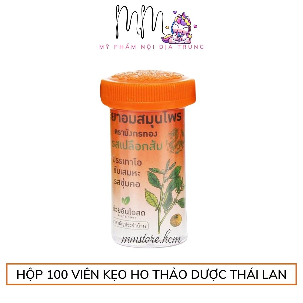 Kẹo Ho Cam Thảo Ouayun Thái Lan 100 Viên Vị Cam và Chanh Thảo Dược Thái Lan Giảm Ho Đau Họng Tăng Sức Đề Kháng Ngừa Cảm Chính Hãng