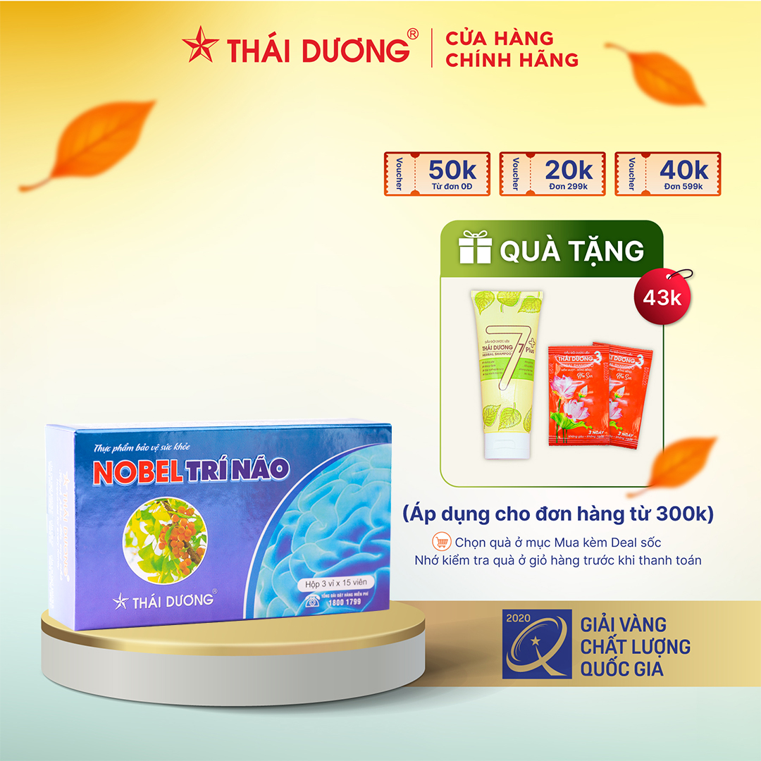 Viên uống nobel trí não ngăn ngừa tai biến mạch máu não sao thái dương 45 viên/ hộp