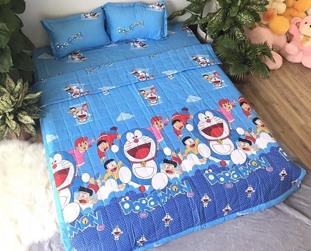 Mền hè thu chần bông vi tính - Mẫu Đôremon