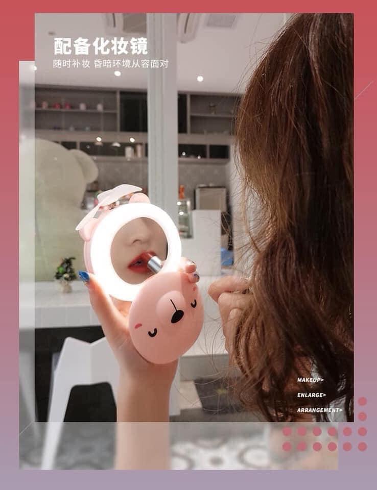 Gương soi đèn led kèm quạt 2 in 1