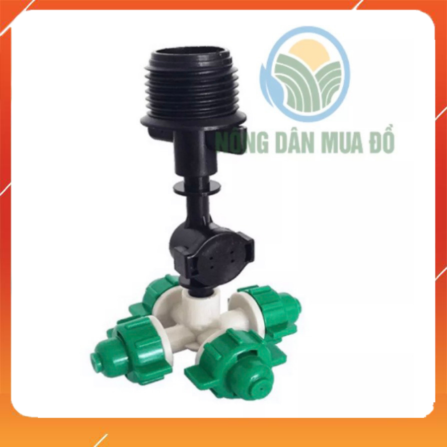 [HCM]COMBO 5 Béc phun sương 4 hướng có van chống rỉ  gắn kèm chân ren 21