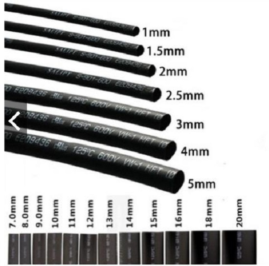5met loại phi 20mm Ống gen nhiệt, cách điện, Ống co nhiệt