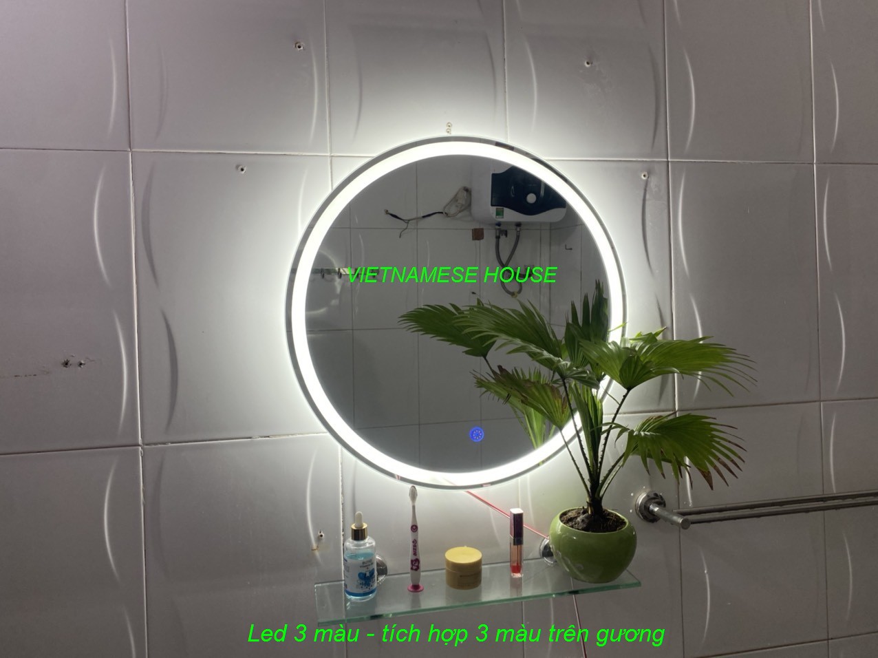 Gương tròn d40.d50 đèn led cảm ứng