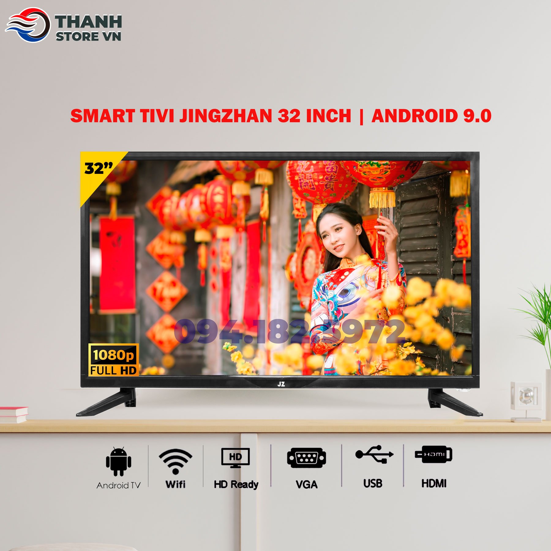 TIVI HIỆU JINGZHAN 32 INCH HÌNH ẢNH SẮC NÉT HÀNG CHÍNH HÃNG BẢO HÀNH 1 NĂM