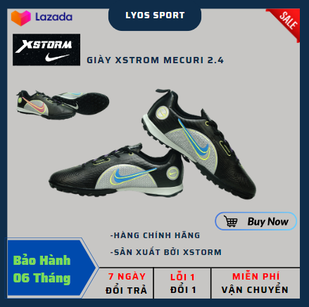 Giày đá bóng – giày đá banh xstorm mecuri 2.4, khâu full đế, bảo hành keo trọn đời