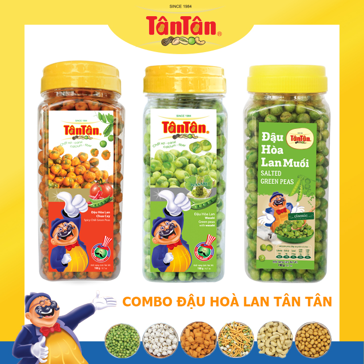[Giá Sốc] Combo 3 hủ đậu hoà lan Tân Tân: Đậu HL chua cay, đậu HL Wasabi, đậu HL muối