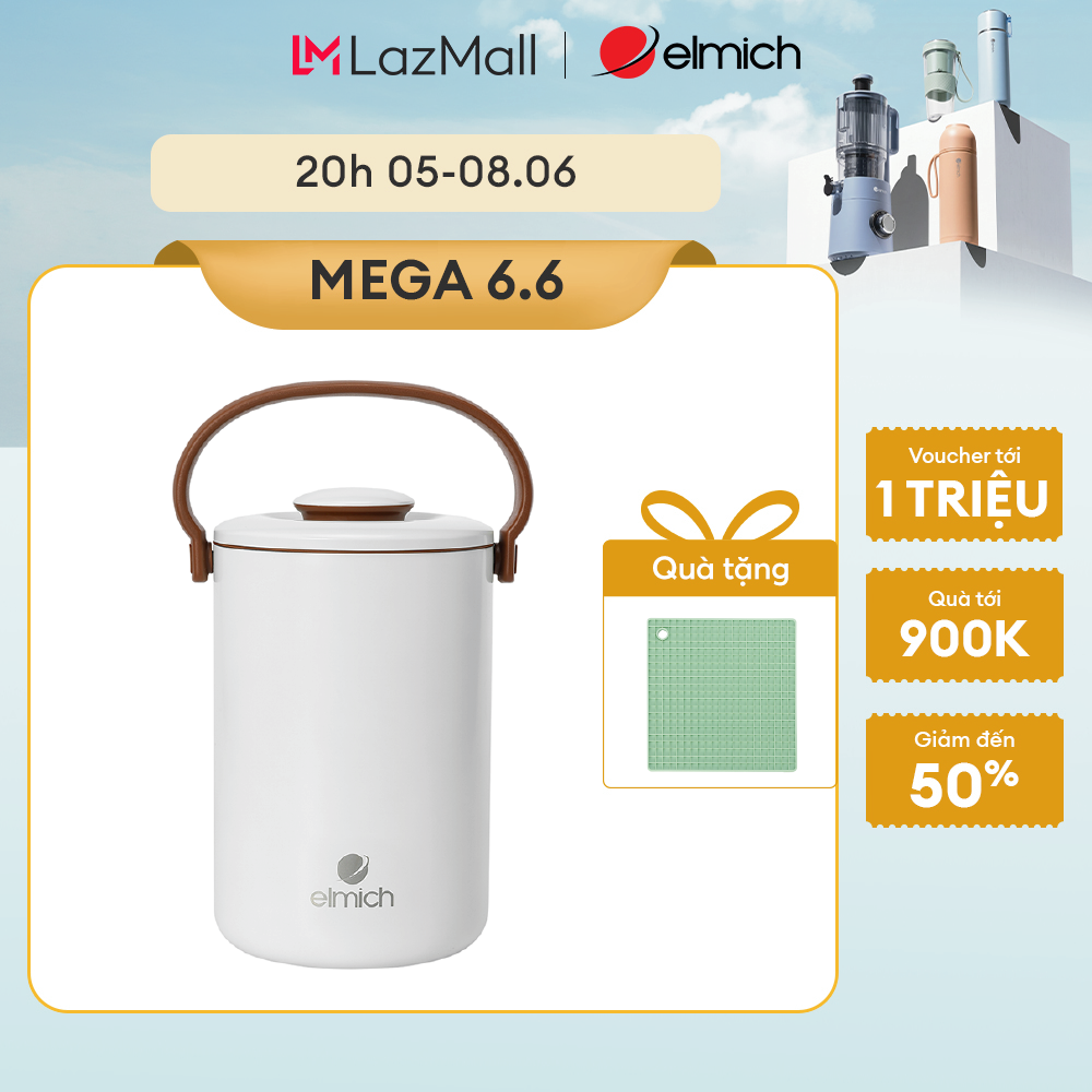 (MEGA 6.6)Hộp cơm giữ nhiệt inox 304 Elmich EL8377 dung tích 2L