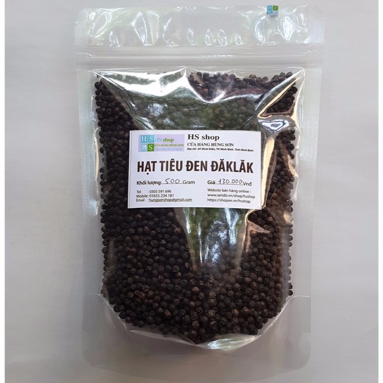 500gr hạt tiêu đen chín đỏ daklak nhà làm 100%
