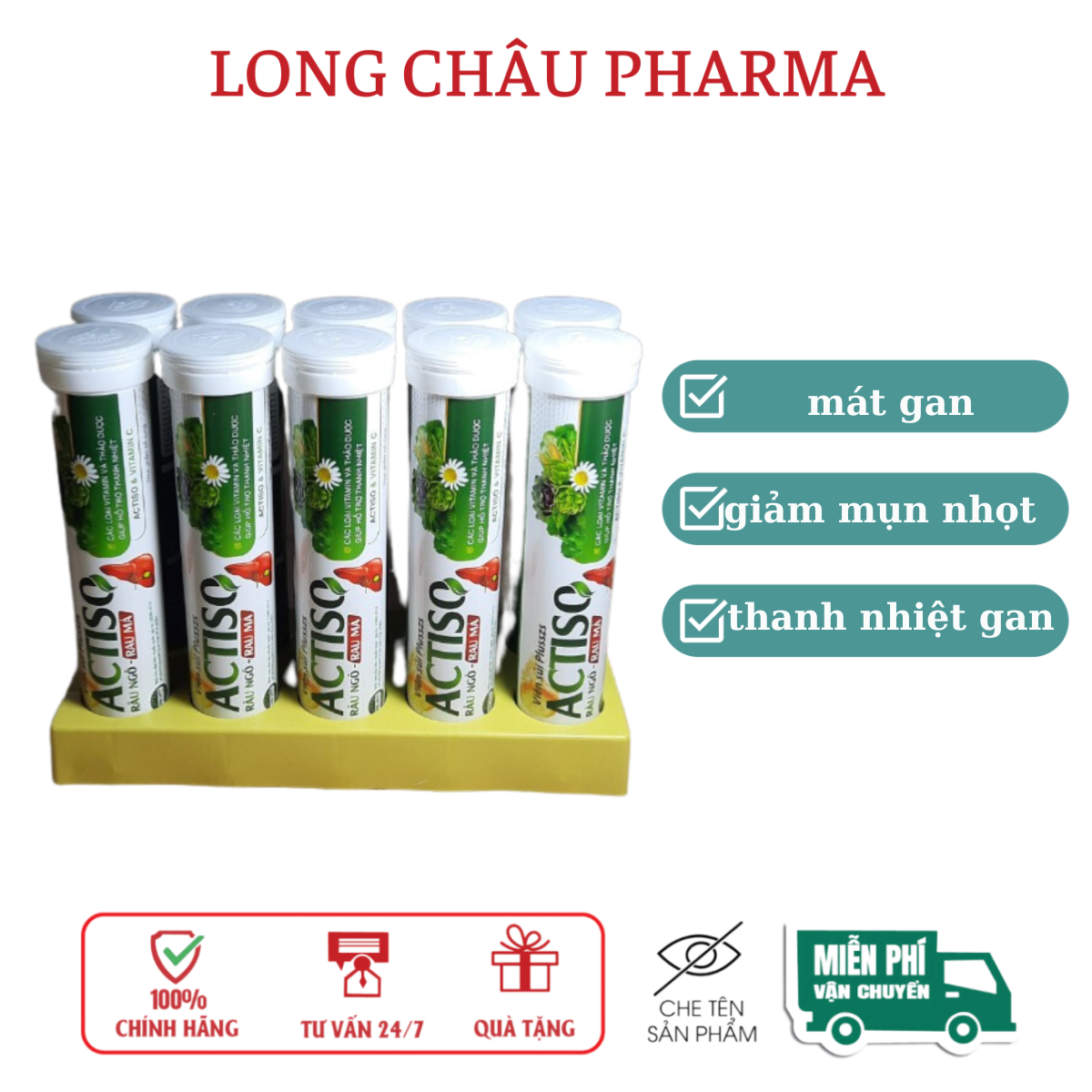  Combo 10 tuýp viên sủi Actiso Râu ngô Rau má mát gan thanh nhiệt cơ thể giải độc gan lốc 10 tuýp giao mẫu ngẫu nhiên 
