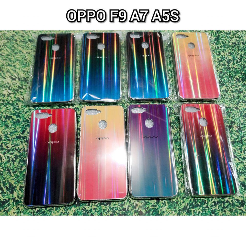 Ốp kính 7 màu viền dẻo soạn màu ngẫu nhiên oppo f9 a7 a5s