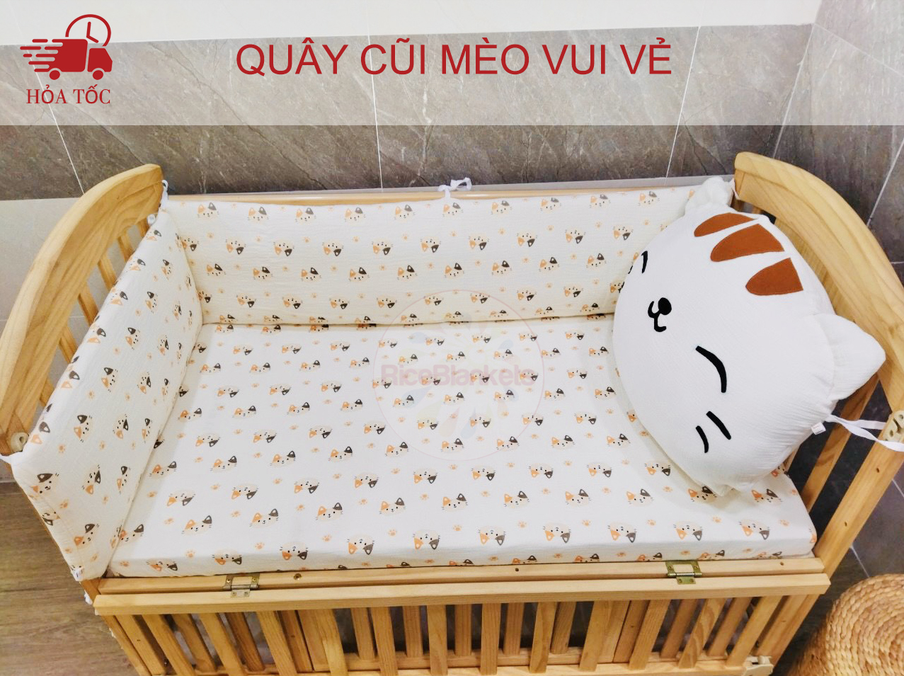 Bộ quây cũi cho cũi đa năng KT 62x114cm mèo vui vẻ