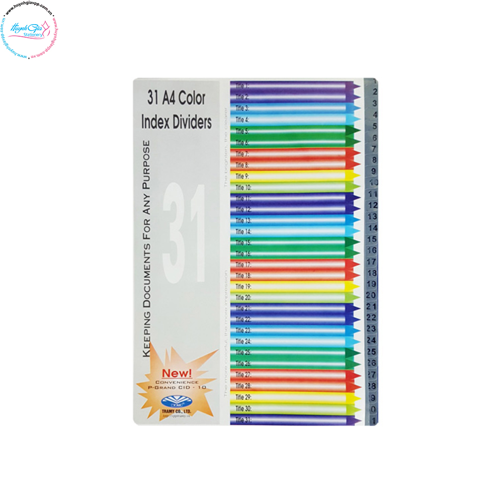 2 xấp bìa phân trang nhựa 31 số