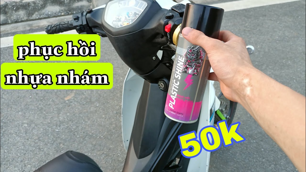 Chai phục hồi nhựa nhám đen SPRAYKING Plastic Shine 400ml chai màu tím
