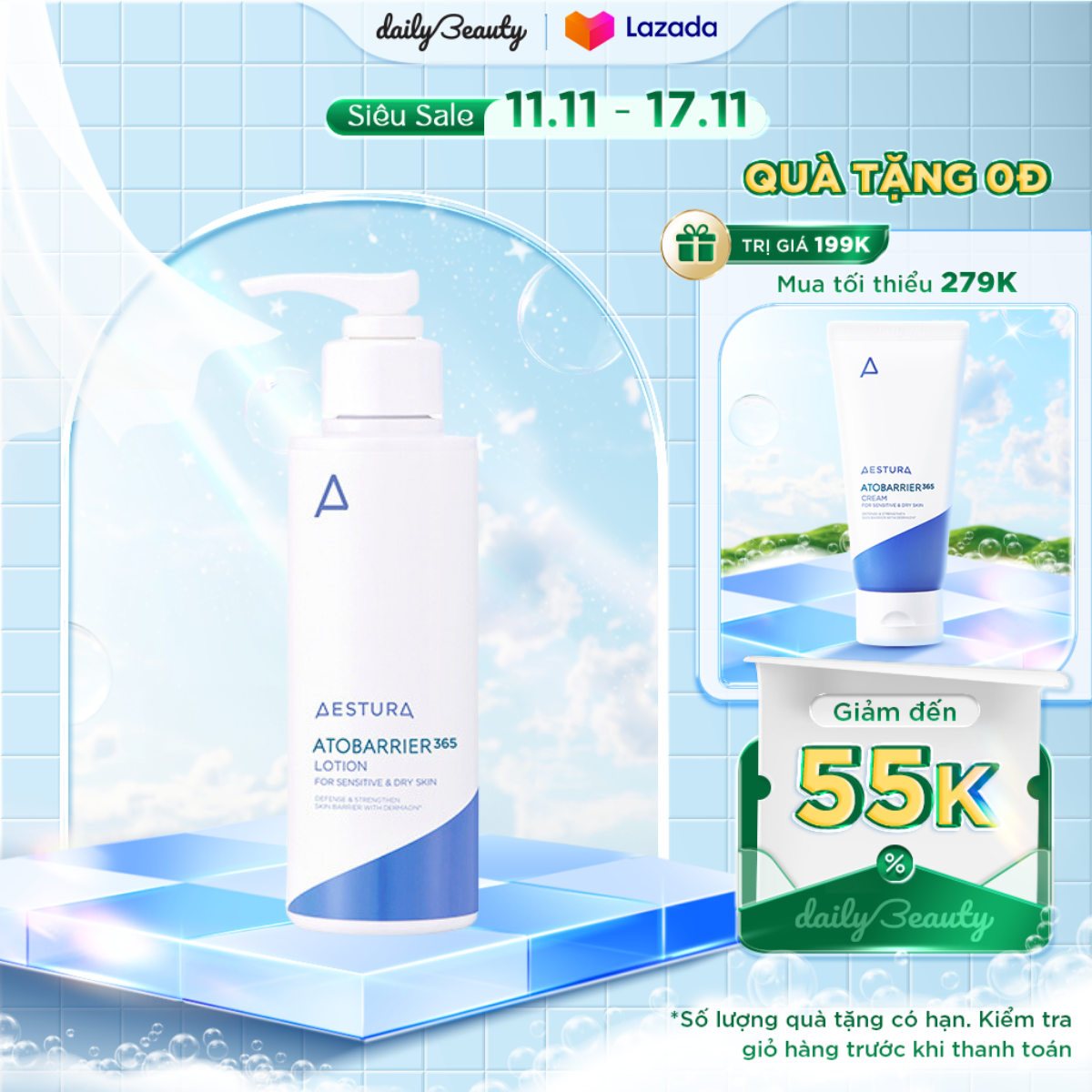 Sữa Dưỡng Da Mềm Mại Aestura Atobarrier365 Lotion 150ml Daily Beauty