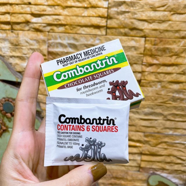 Thuốc Tẩy Giun Combantrin Cho Bé Từ 1 Tuổi- Úc Vị Socola (1 Túi 6 Thanh)