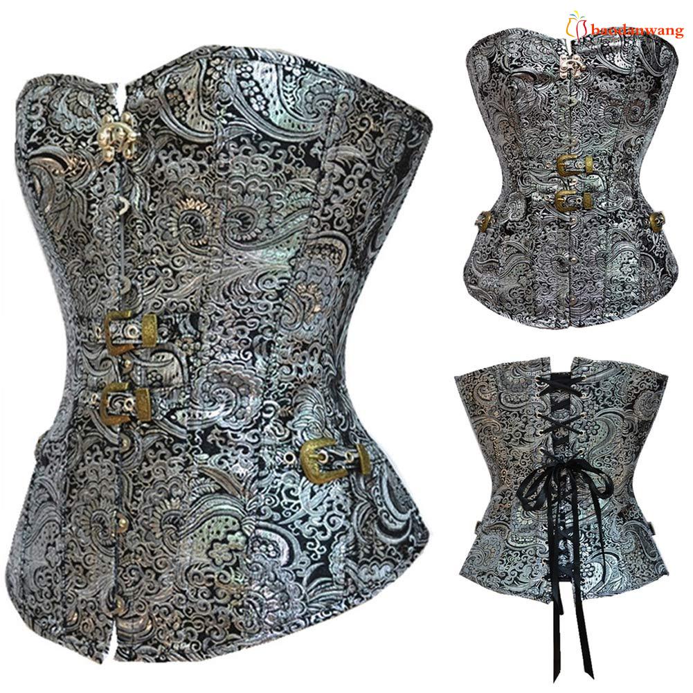 Áo corset cúp ngực thắt dây phong cách vintage thời trang
