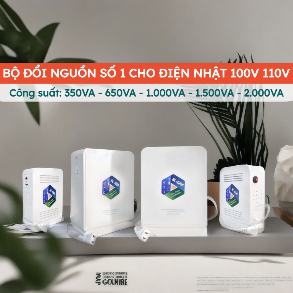 Bộ Đổi Nguồn 220V sang 100V 110V Biến Áp Đổi Điện 220V ra 110V 100V nồi cơm điện, máy giặt, tủ lạnh máy rửa bát, máy hút ẩm nội địa Nhật Bản Hợp Long