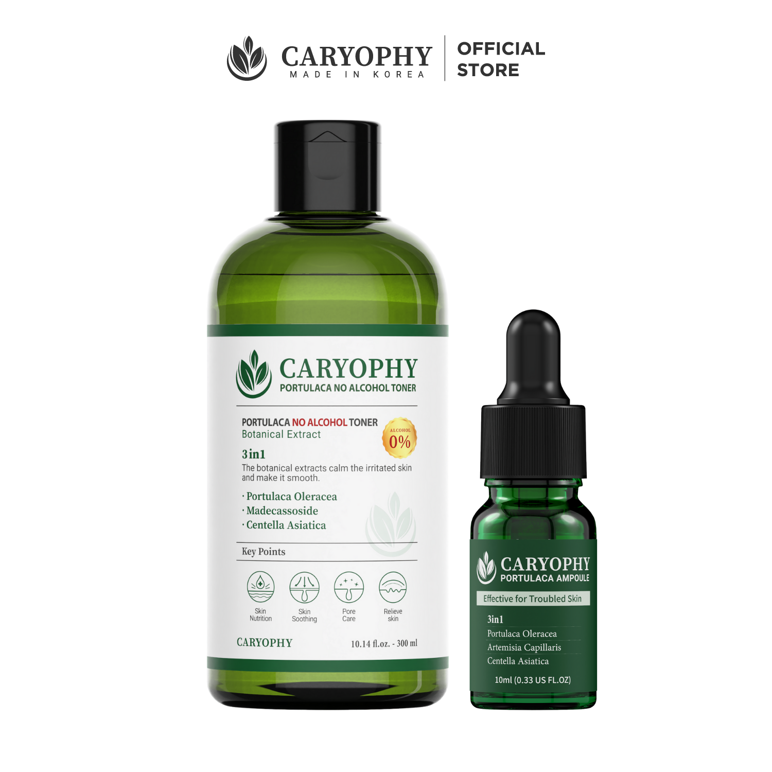 Combo Serum mụn 10ml và Toner 300ml Caryophy dưỡng ẩm ngừa sạch mụn