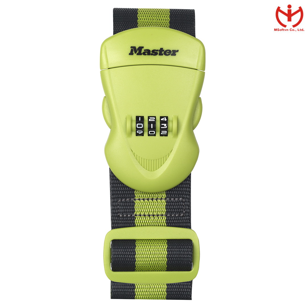 Dây đai ràng vali master lock 4701 eurdgrn có đầu khóa số - msoft