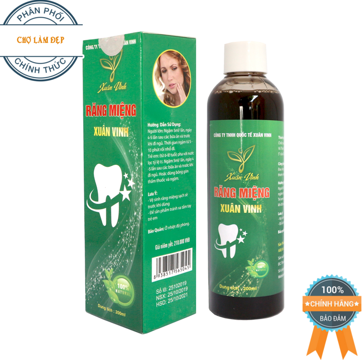Răng Miệng Xuân Vinh – Giảm đau răng, sâu răng, ê buốt răng, chắc răng, nhiệt miệng 200ml