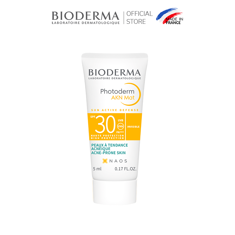 [QUÀ TẶNG KHÔNG BÁN] Kem chống nắng dành cho da hỗn hợp, da dầu và da mụn Bioderma Photoderm AKN Mat SPF30 - 5ml