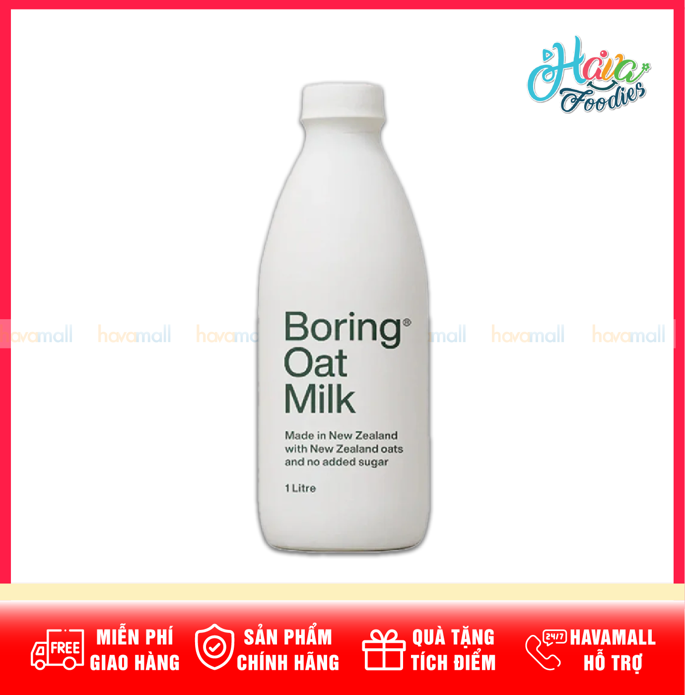 Sữa Yến Mạch  New Zealand Không Đường – Boring Oat Milk 1L