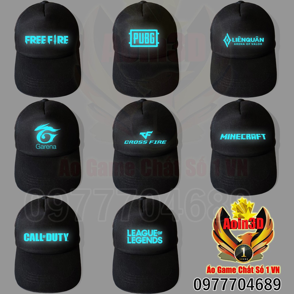 Mũ Game Phản Quang Dạ Quang - Shop Aoin3D Nhận in dạ quang phản quang theo yêu cầu