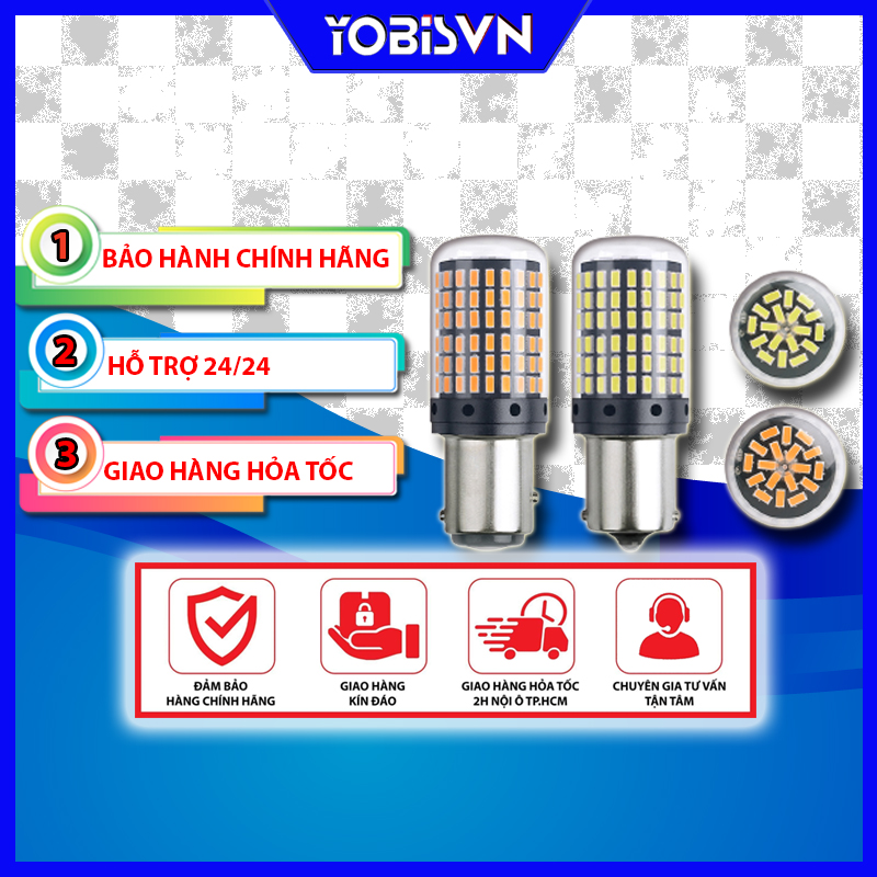 Bóng đèn led 1156, 1157 ánh sáng trắng, vàng trong suốt 12v