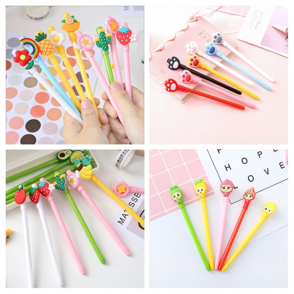 Combo 3 Bút CuTe Gía Rẻ Hình Hoa Qủa- Siêu Nhân Hoa Qủa Dễ Thương