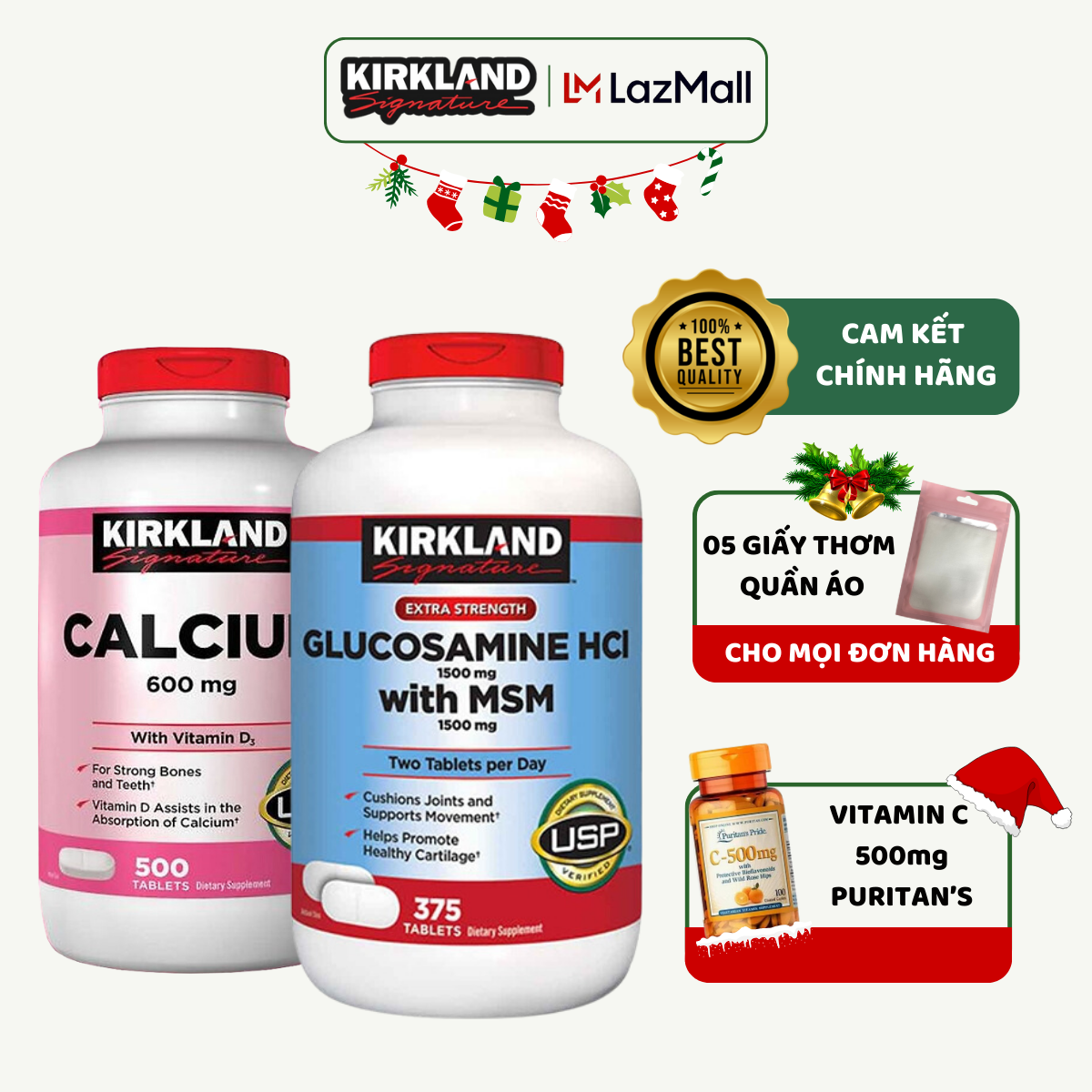 Glucosamine, Calcium + Vitamin D3 Hỗ trợ các vấn đề về xương, khớp