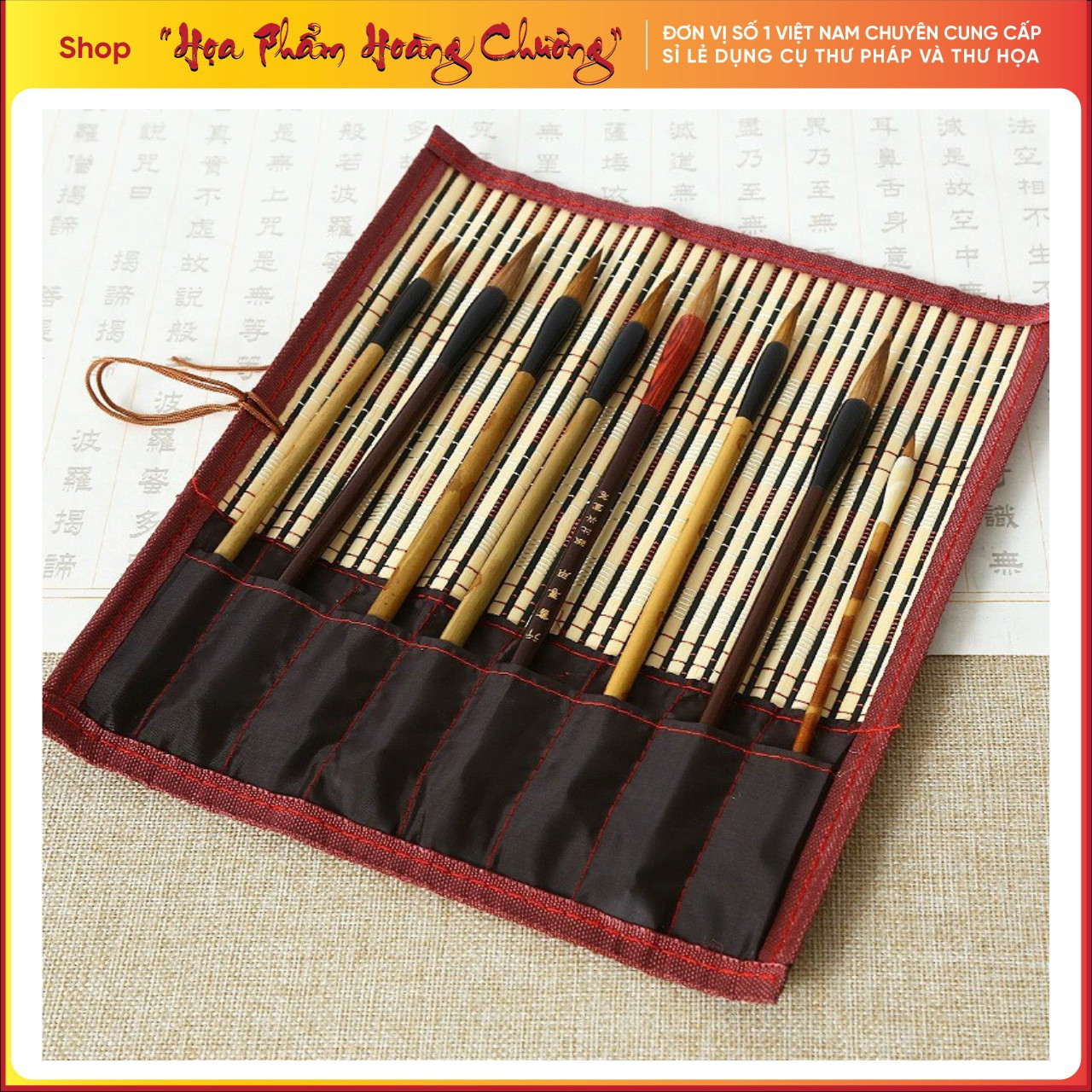 Mành cuốn bút lông thư pháp thư hoạ cở lớn 32x36cm