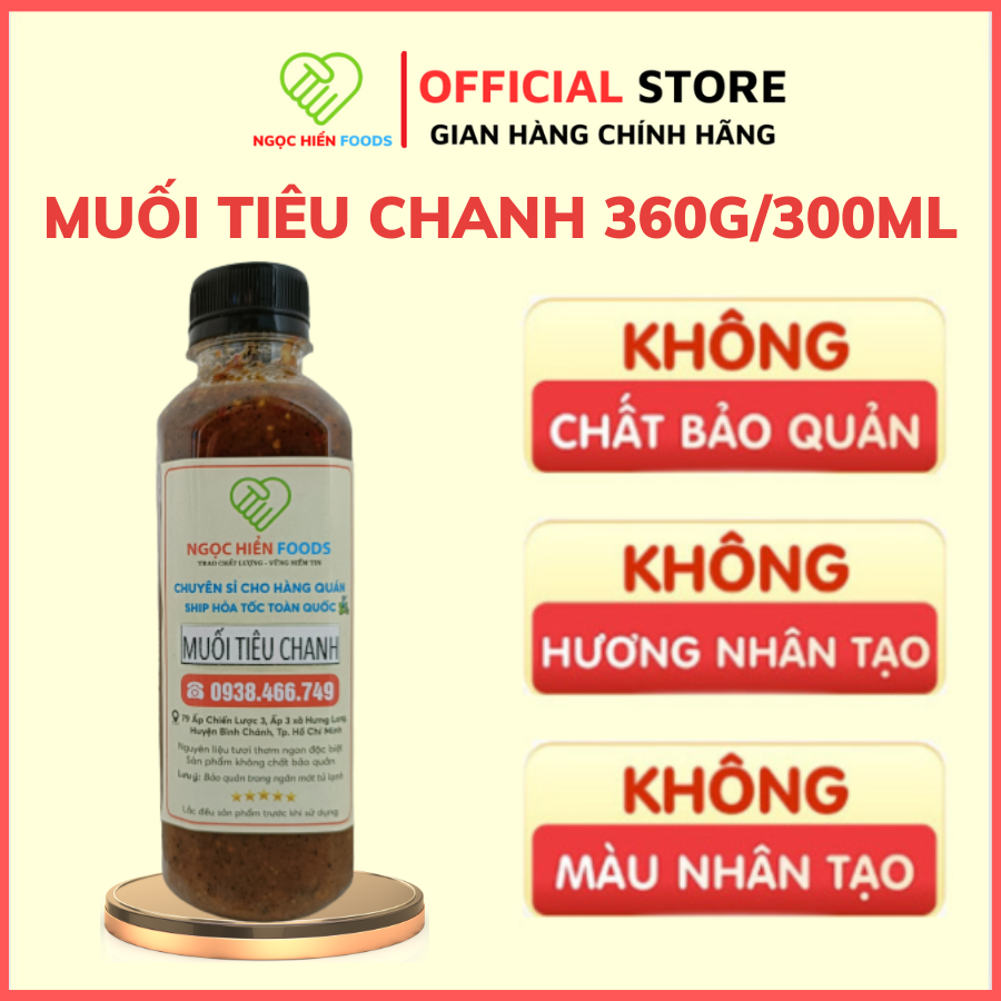 Muối tiêu chanh nhà làm thơm ngon chất lượng chai 300ml, NGỌC HIỂN FOODY