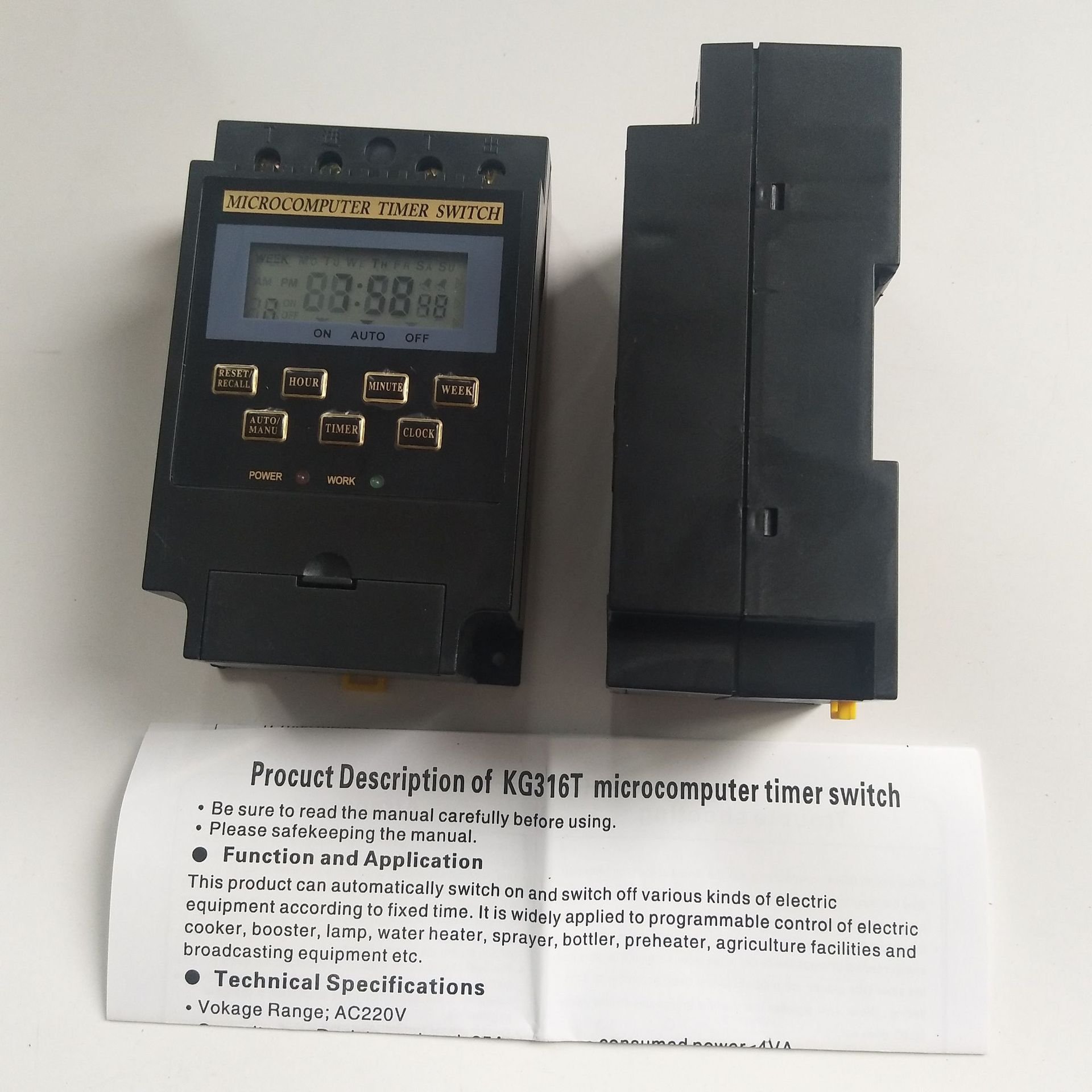 Đồng hồ hẹn giờ tắt mở thiết bị điện tự động KG316 timer hẹn giờ điện tử công tắc điện thông minh bộ hẹn giờ tự động