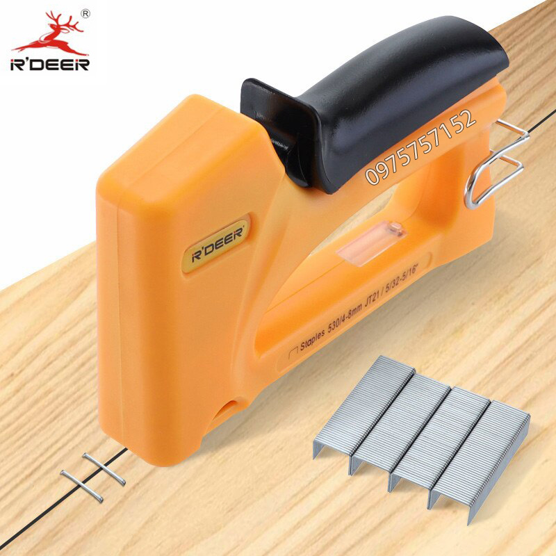 Kìm bắn đinh ghim đa năng cầm tay 3 trong 1, súng bắn ghim R'DEER HR-712 bấm 3 kiểu ghim П U T, bấm ghim siêu nhanh