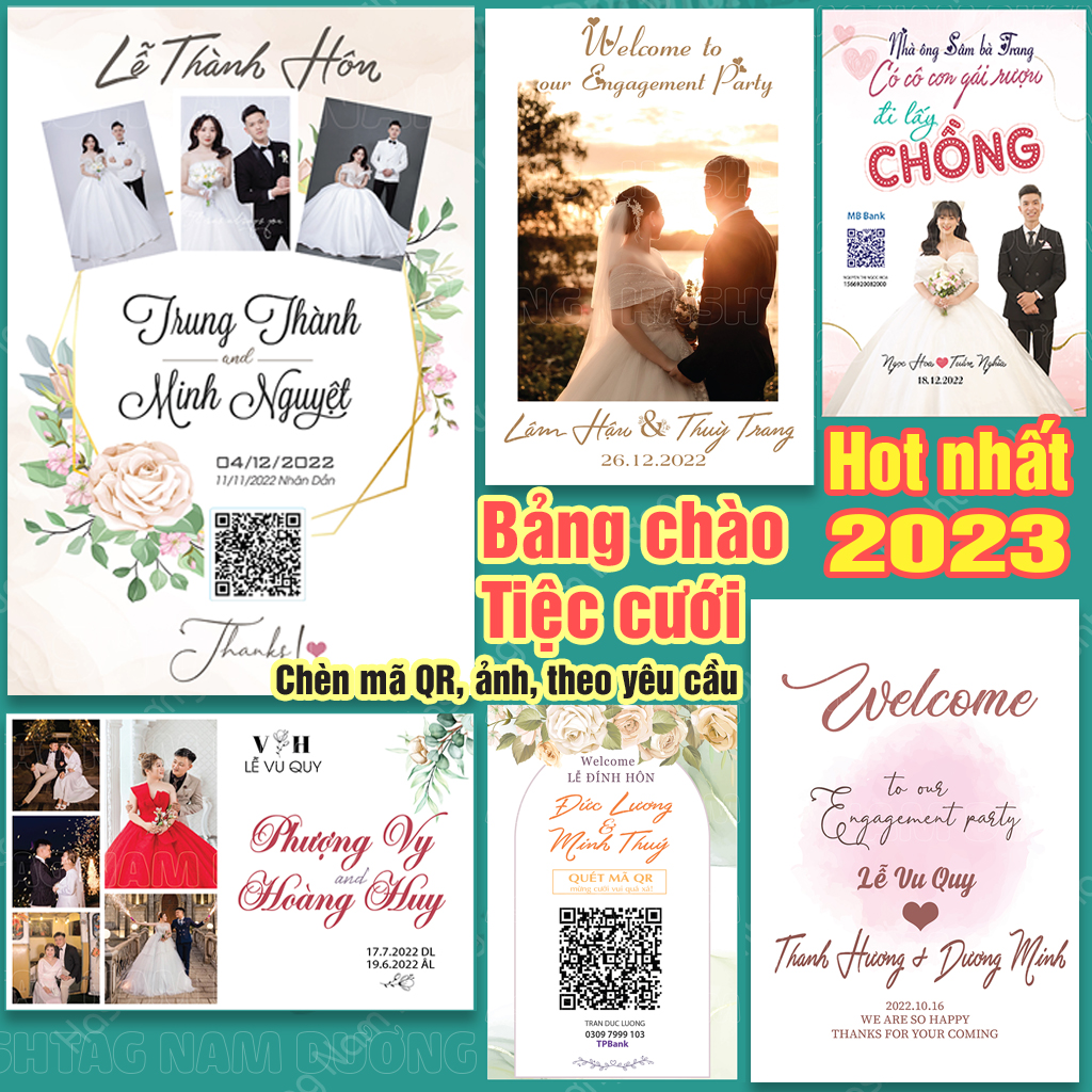 Bảng cưới, bảng chào, welcome, bảng đón khách để cổng cưới, trang trí đám cưới