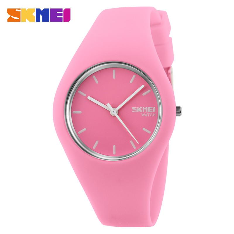 Đồng hồ nữ Skmei thời trang thể thao SK 9068 dây cao su màu hồng